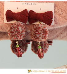 Christmas Girl Bow Earrings