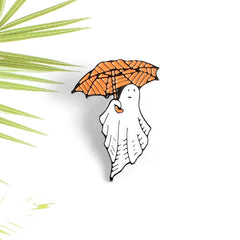 Pines de Halloween con calabazas de dibujos animados