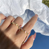 Schöner verstellbarer Ring aus Naturstein mit Herz