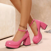 9cm Patent Leather Mary Janes Shoes