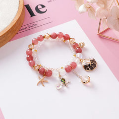 Süßes Seestern-Muschel-Blumenarmband