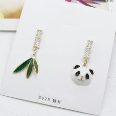 Lindos pendientes de panda de bambú