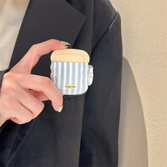 Estuche para Airpods con rayas azules frescas