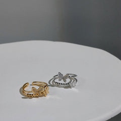 Kawaii Doppellagiger verstellbarer offener Schmetterlingsring