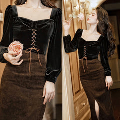 Conjunto Dark Academia de 2 piezas Darkening Night