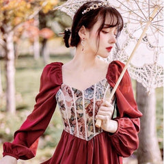 Vestido tapiz cottagecore de estilo vintage de Adeline Wonderfall