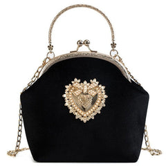Bolso de mano de terciopelo estilo vintage de princesa antigua