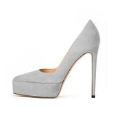 Purple Suede Pointed toe thin Heels