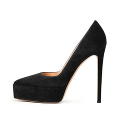 Purple Suede Pointed toe thin Heels