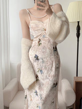 Conjunto de 2 piezas de vestido y bolero de terciopelo y perlas