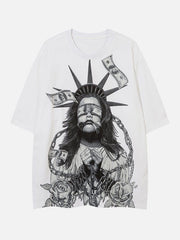 Imprisoned Girl Statue Of Liberty Oversized Tee