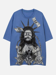 Imprisoned Girl Statue Of Liberty Oversized Tee