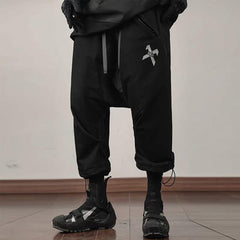 Multi Pockets Drawstring Calf Pants