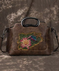 Handbag Embossed Red Leather Versatile Calf Tote Beautiful