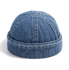 Gorra de media caña estética de mezclilla azul