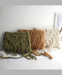 Bohemian Tassel Cotton Woven Vacation Beach Crossbody Bag SX1012