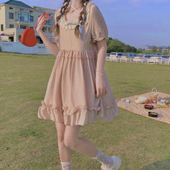 Vestido extragrande Bonnie de estética kawaii en rosa pastel