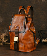 Capacity Backpack Large Brown Boutique Leather Calf Bag