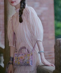 Boutique Stylish Pink Print Satchel Bags