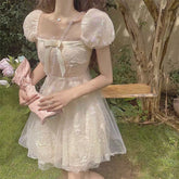 Vestido babydoll de princesa hada kawaii con diseño de mariposa