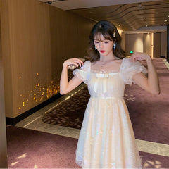 Vestido babydoll de princesa hada kawaii con diseño de mariposa