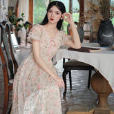Vestido de hada estilo cabaña shabby chic con rosa de col
