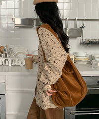 Casual Red Large Capacity Corduroy Satchel Bags YR020