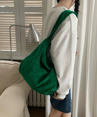 Casual Red Large Capacity Corduroy Satchel Bags YR020