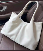 Handbag Leather Capacity Large Satchel Faux Casual White