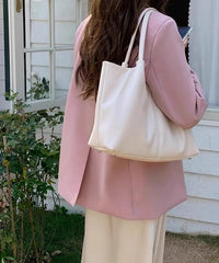 Handbag Leather Capacity Large Satchel Faux Casual White