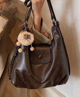 Chic Coffee Large Capacity Faux Leather Satchel Bags YR023