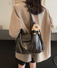 Chic Coffee Large Capacity Faux Leather Satchel Bags YR023