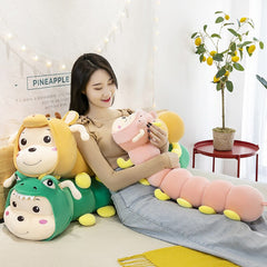 Lindos juguetes de peluche de orugas largas, almohada, juguetes suaves, cojín de peluche, animal de simulación, muñecas grandes, regalo para niños y novias.