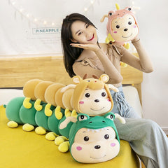 Lindos juguetes de peluche de orugas largas, almohada, juguetes suaves, cojín de peluche, animal de simulación, muñecas grandes, regalo para niños y novias.