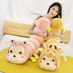 Lindos juguetes de peluche de orugas largas, almohada, juguetes suaves, cojín de peluche, animal de simulación, muñecas grandes, regalo para niños y novias.