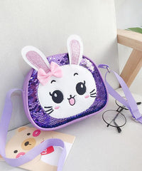 Cute Pink Cartoon Faux Leather Sequins Kids Messenger Bag