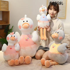 Niedliche Schwan-Plüschtiere Kawaii Flamingo Puppe Gefülltes weiches Tierkissen Ballett Schwan mit Krone Baby Kinder Mädchen Beschwichtigen Geschenk