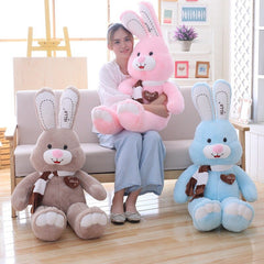 Cute rabbit plush toy pillow doll sleeping Lover present Giant Easter Bunny plush doll love scarf Rabbit christmas gift