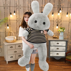Lindo suéter (con cremallera) Muñeca de conejo súper grande Juguete de peluche Muñeca de niña Muñeca de abrazo para niños Regalo de novia