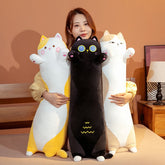 Cute130cm Lange Katzen Spielzeug Elastische Gefüllte Plüsch Squishy Katze Kissen Kissen Hellbraun Schwarz Gelb Drop Shipping Großhandel