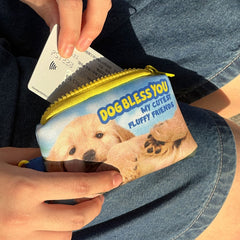 Süßes Portemonnaie mit Welpen-Print, ästhetische Karte, Geldbörse