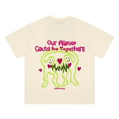 Bonita camiseta con estampado retro estético