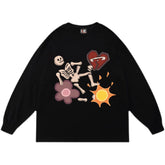 Sudadera extragrande con estampado de esqueleto