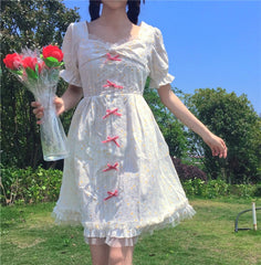 Vestido de verano de manga corta con diseño de princesa Daisy Kawaii