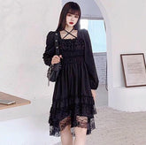 Vestido gótico romántico de hada oscura de ángel oscuro