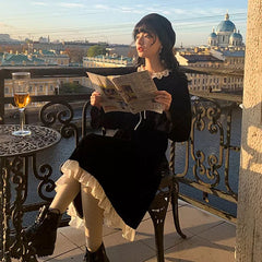 Vestido Darla Dark Romantic Vintage Estética Victoriana Gótica de Terciopelo