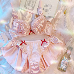 Dolores Satin Kawaii Prinzessin Nymphe Lolita Dessous-Set