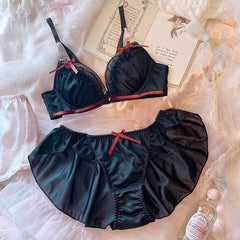 Dolores Satin Kawaii Prinzessin Nymphe Lolita Dessous-Set