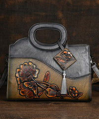 Ethnic Style Retro Camel Embossed Hand Held Crossbody Bag