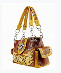 European And American Skulls Embroidery Rivet Satchel Bags